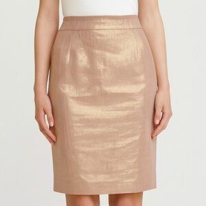 Calvin Klein 100% Linen Rose Gold Pencil Skirt Size 8